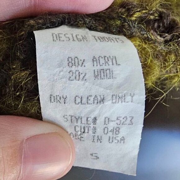 Vintage Design Today's Acrylic & Wool Green Moss Top & Matching Skirt Set - Picture 14 of 15